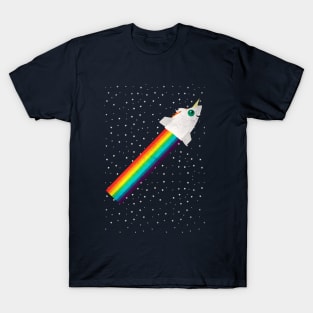 Unicorn Rainbow Rocket T-Shirt